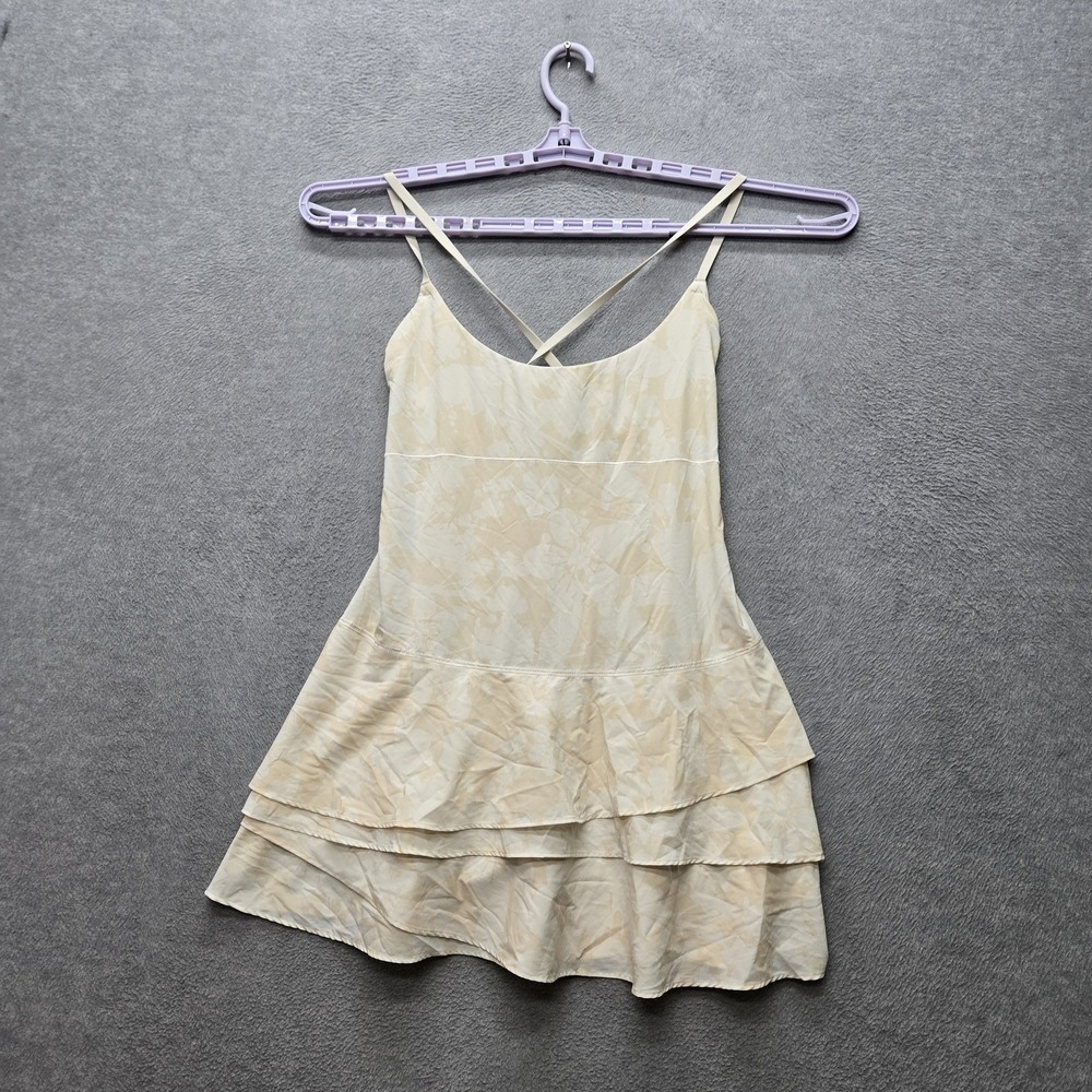 OFFLINE By Aerie Women Dress M Cream Floral Tiered Sleeveless
